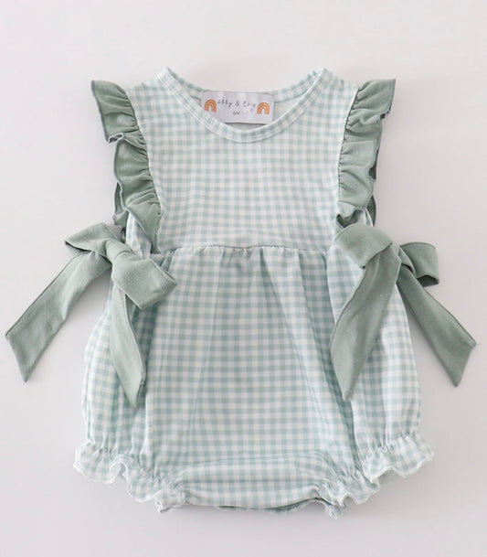 Green Gingham Onesie