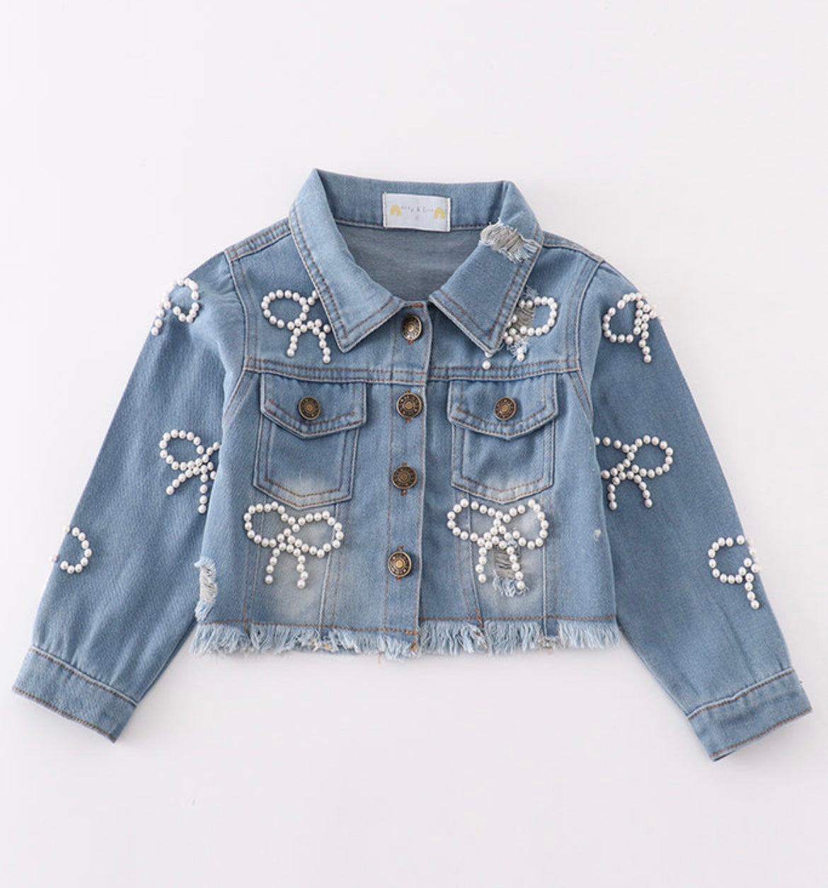 Pearl Bow Jean Jacket