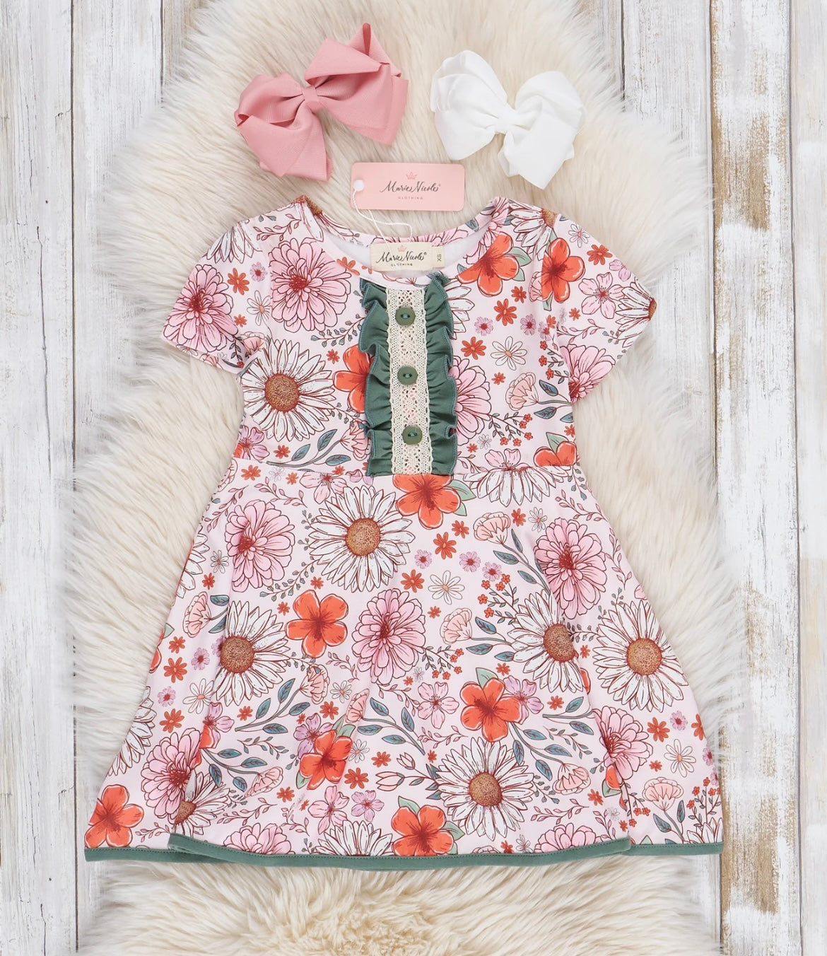 Olive Floral Dress