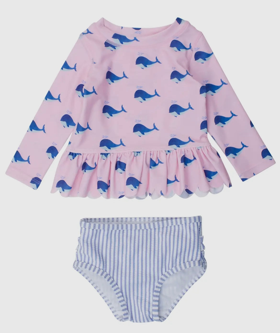 Pink Whale Long Sleeve 2pc