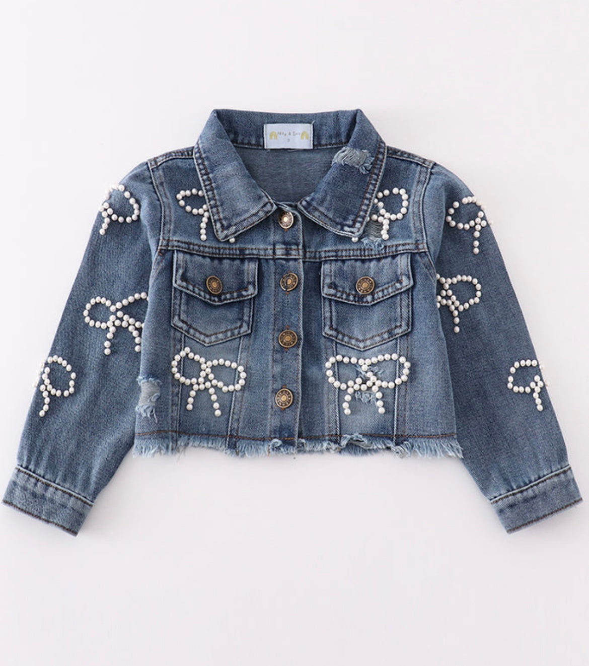 Pearl Bow Jean Jacket