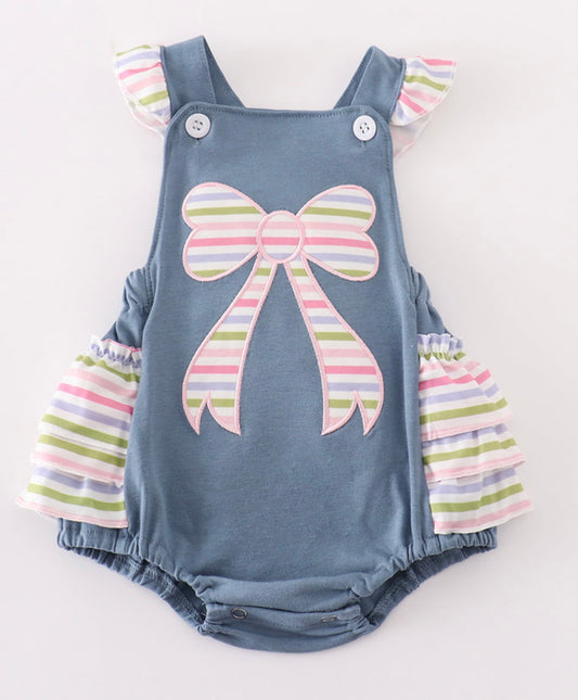 Striped Bow Onesie