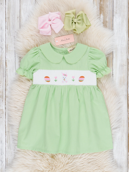 Green Embroidered Easter Dress