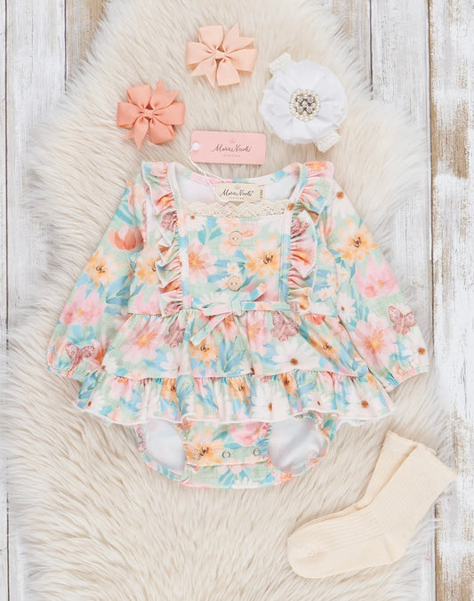 Cream Floral Onesie