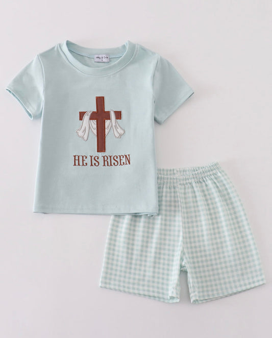 He is Risen Easter Boy Set