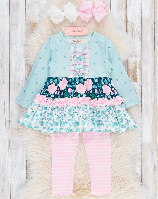 Light Blue Floral Set