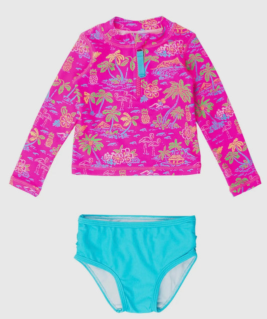 Hot Pink Flamingo Long Sleeve 2pc