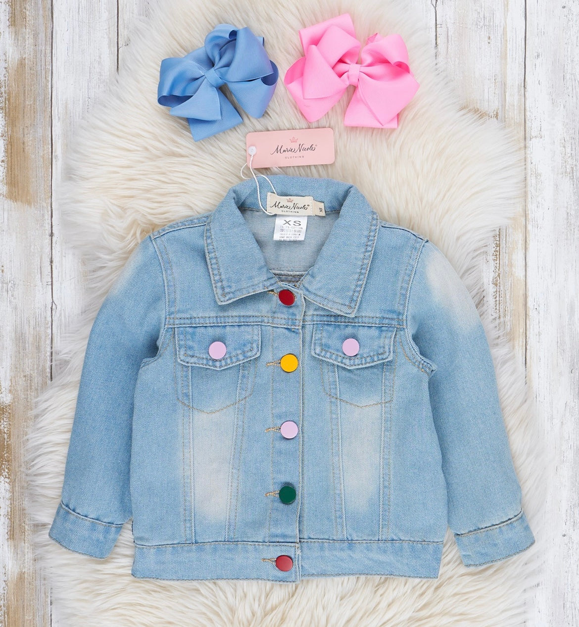 Rainbow Jean Fringe Jacket